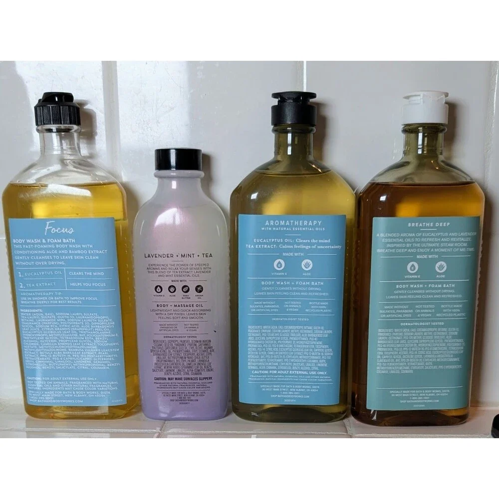 Bath & Body Works Aromatherapy Lot Focus Breathe Deep Stress Relief Massage Oil